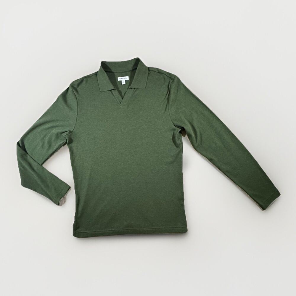 Nordstrom Men’s Green Long Sleeve Polo Shirt Size Small